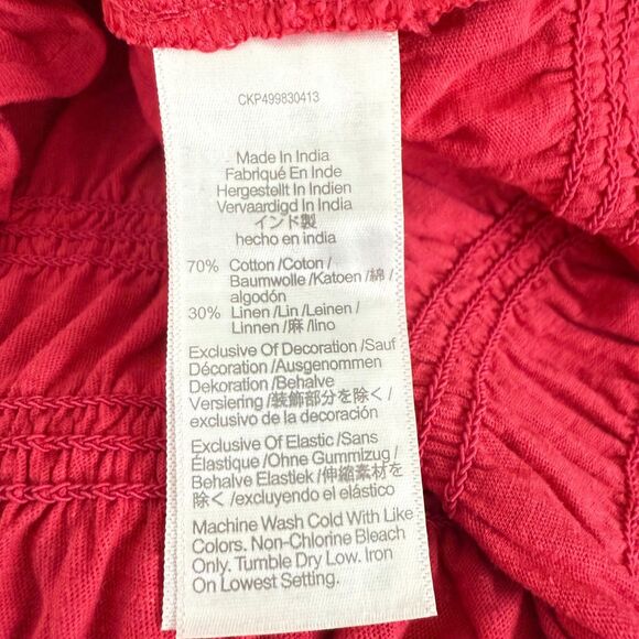 MADEWELL Smocked Boatneck Tank M Watermelon Pink Slim Fit Stretch NWT B46 - Picture 4 of 5